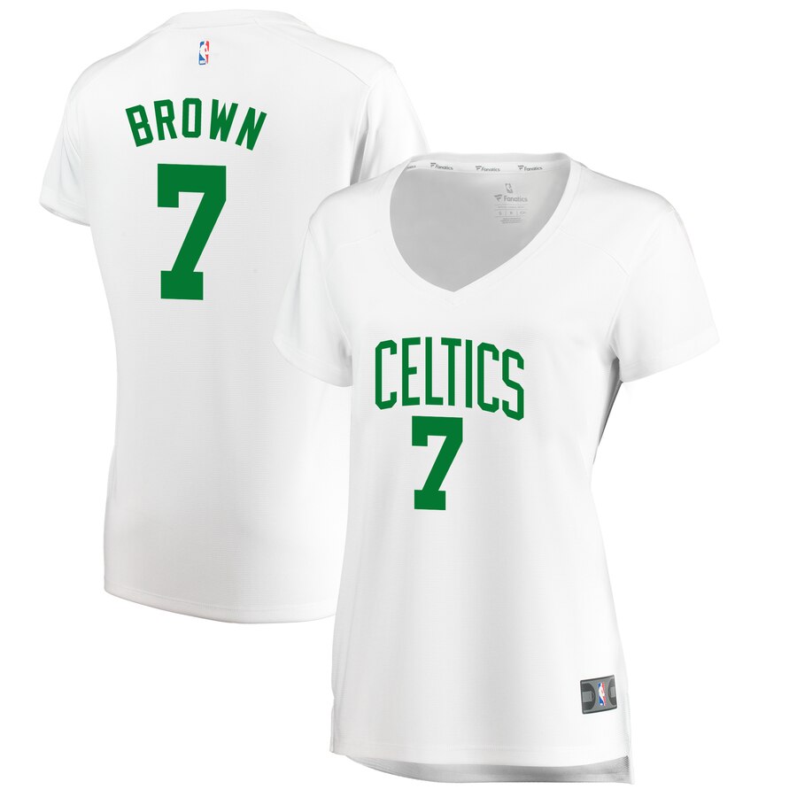 Women's Boston Celtics Jaylen Brown #7 Fast Break Fanatics Branded Association Edition Player White Jersey 2401AYQT